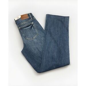 Judy Blue Women's Jeans 9|29 Mid Rise Straight Raw Hem Tummy Control Medium Wash